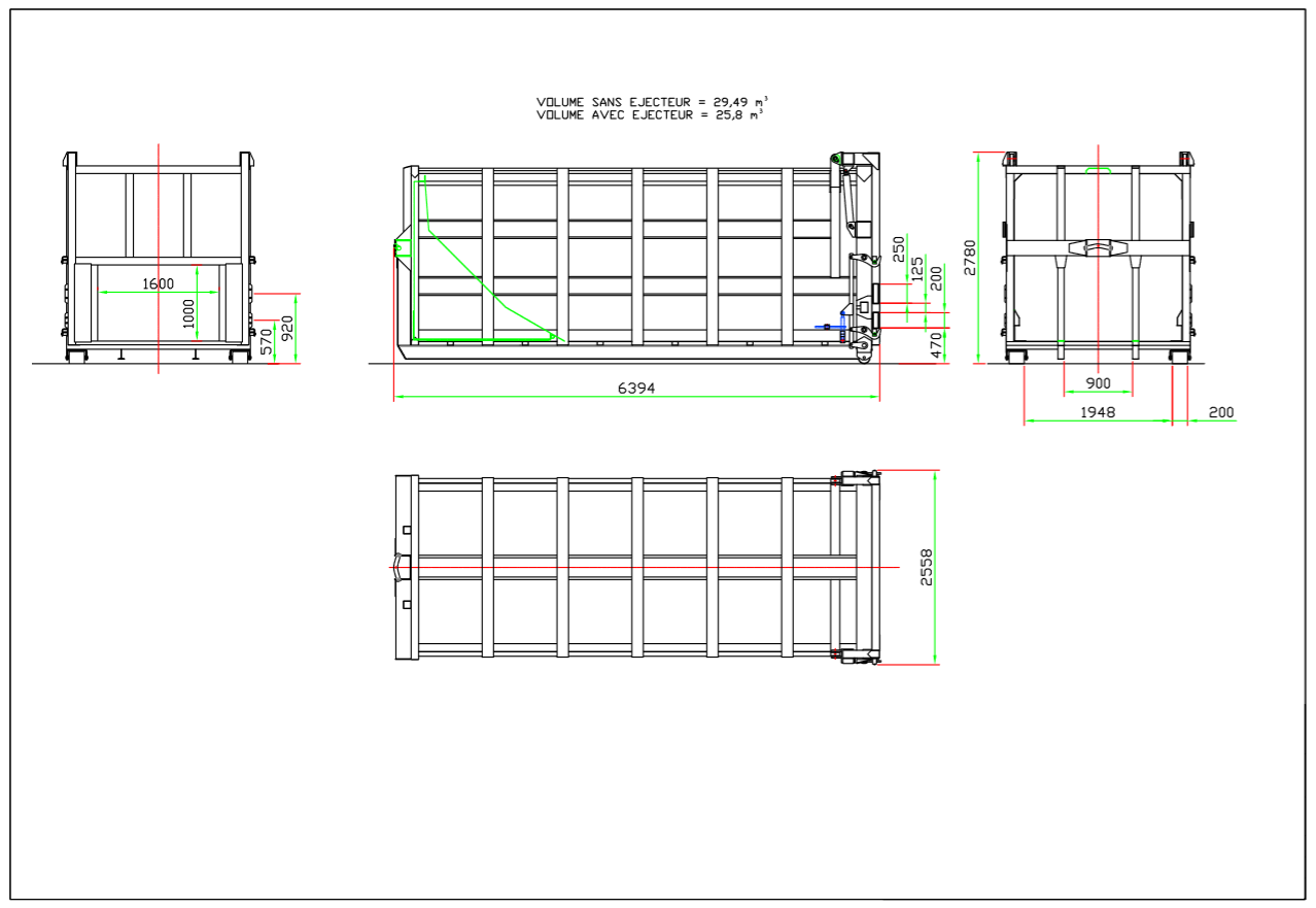 CAISSE EJECTRICE_cotes encombrement